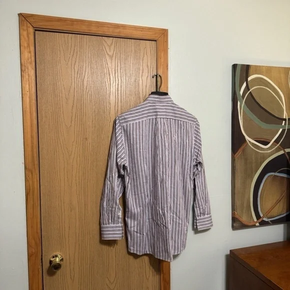 Michael Michael Kors Size 15 32/33 w/Stripes Button-Front Dress Shirt - EUC - Picture 2 of 4